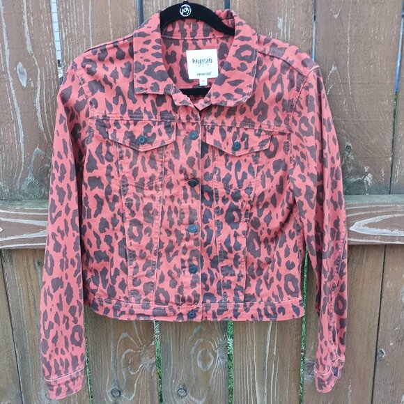 Kensie Animal Print Denim Jacket Sz. M - Picture 1 of 1